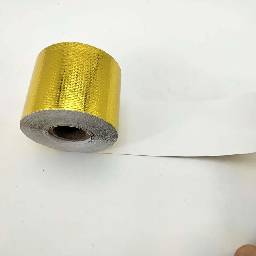

Самоклеящаяся светоотражающая термозащитная лента золотого цвета в рулоне 2 x 33 дюйма