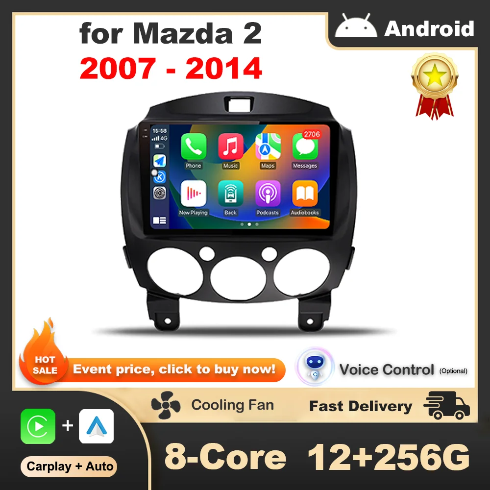 

9 inch Wireless Carplay Android OS for Mazda 2 2007 - 2014 Car Radio Multimedia Player GPS Navigation Auto Accessories Head Unit