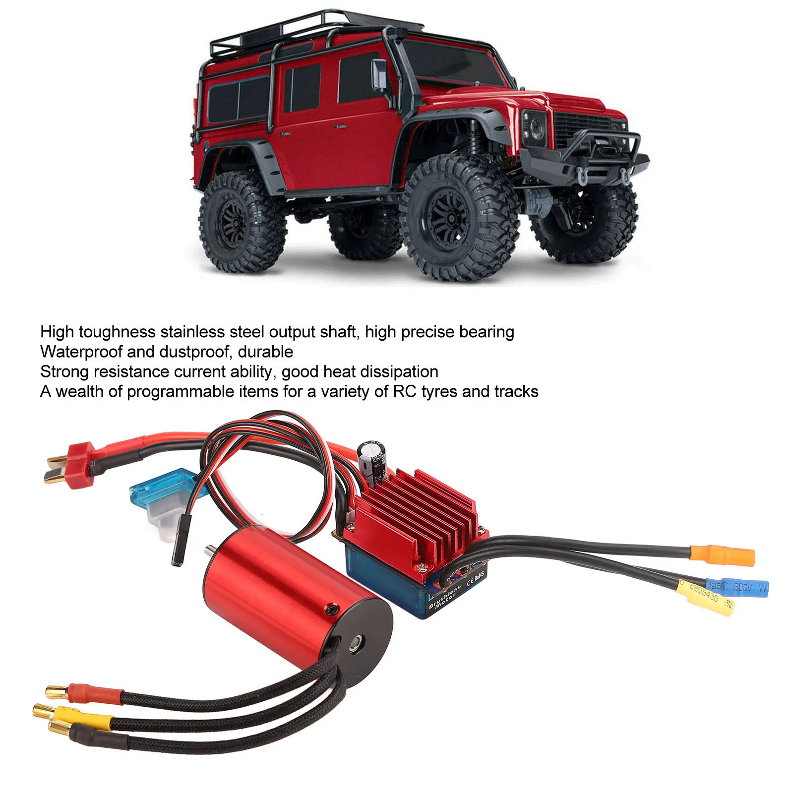 

2845 Motor 35A ESC S2845 3700KV Brushless Motor 35A ESC Set Waterproof Electric Speed Controller for Traxxas for HSP 1/12 RC Car