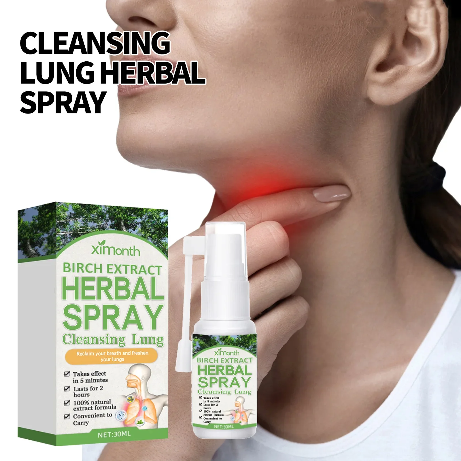 Herbal repair spray to relieve respiratory discomfort Nasal clearing nasal cleansing care