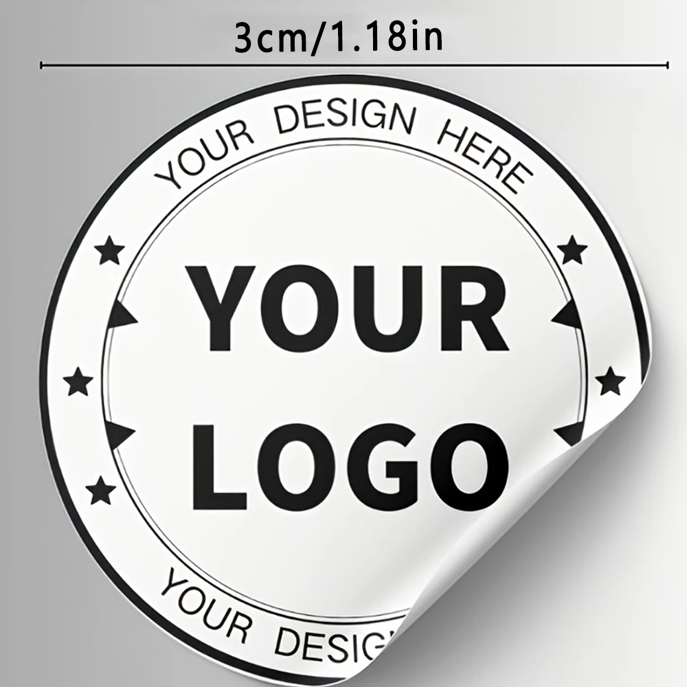 Personalized Round Stickers - Tailored Designs Business Anniversaries & Gift Wrapping White/Transparent Waterproof Sticker