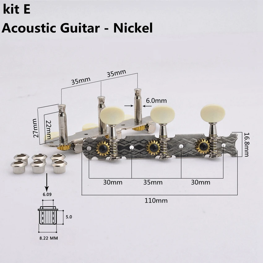 1 Set Classical Guitar 9.9mm Machine Heads Tuners  / Acoustic Guitar 6.0mm Machine Heads Tuners