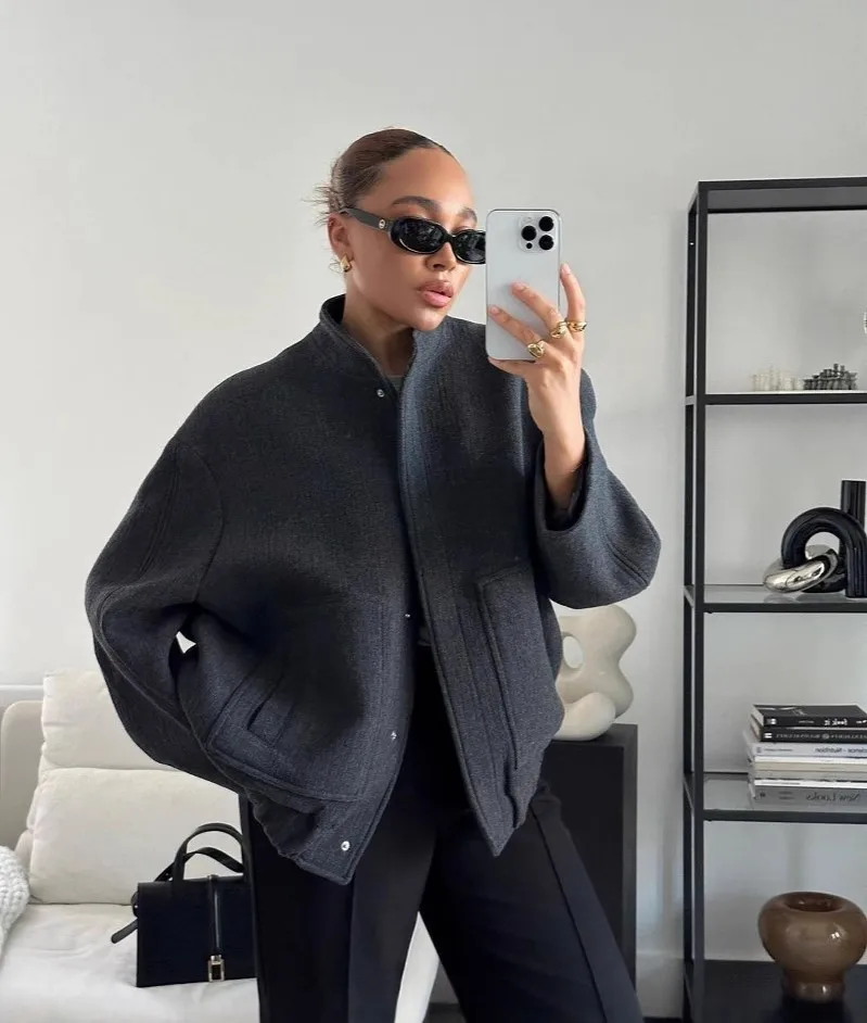 

Bomber Jackets Womens Jacket Brown Winter Fleece-Lined Quilted Relaxed Fit Adventure Climbing Outdoor Windproof Protective Daily