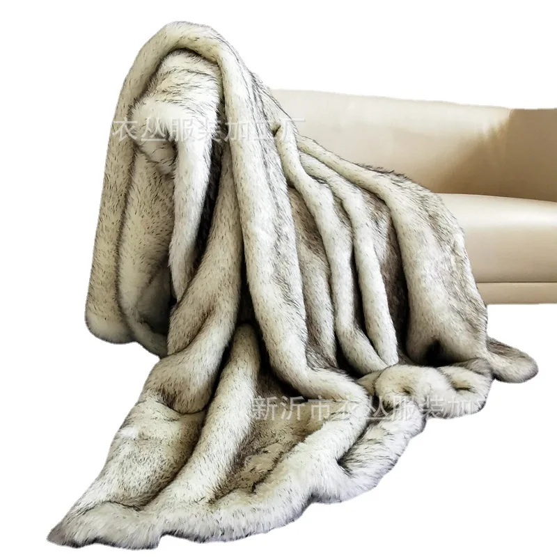 

European-Style Imitation Fox Fur Artificial Leather Blanket Pvvelvet Blanket Tailstock Nap Blanket