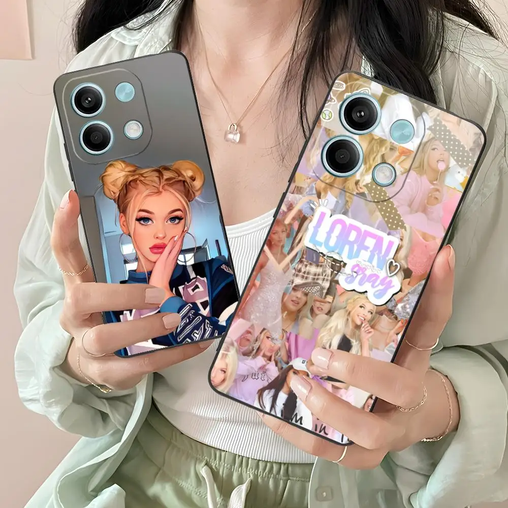

Милый чехол Loren Gray для мобильных телефонов Xiaomi Redmi 15 14 13 12 A5 3 2 1 C Plus 4G 5G с красочным принтом, красивый, роскошный