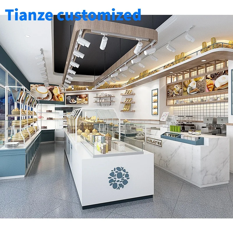 

[Customized]Factory Direct Selling Good Quality Cafe Bakery Shop Counter Modern Bake Donut Shop Showcase Design Coffee Sweets Ba