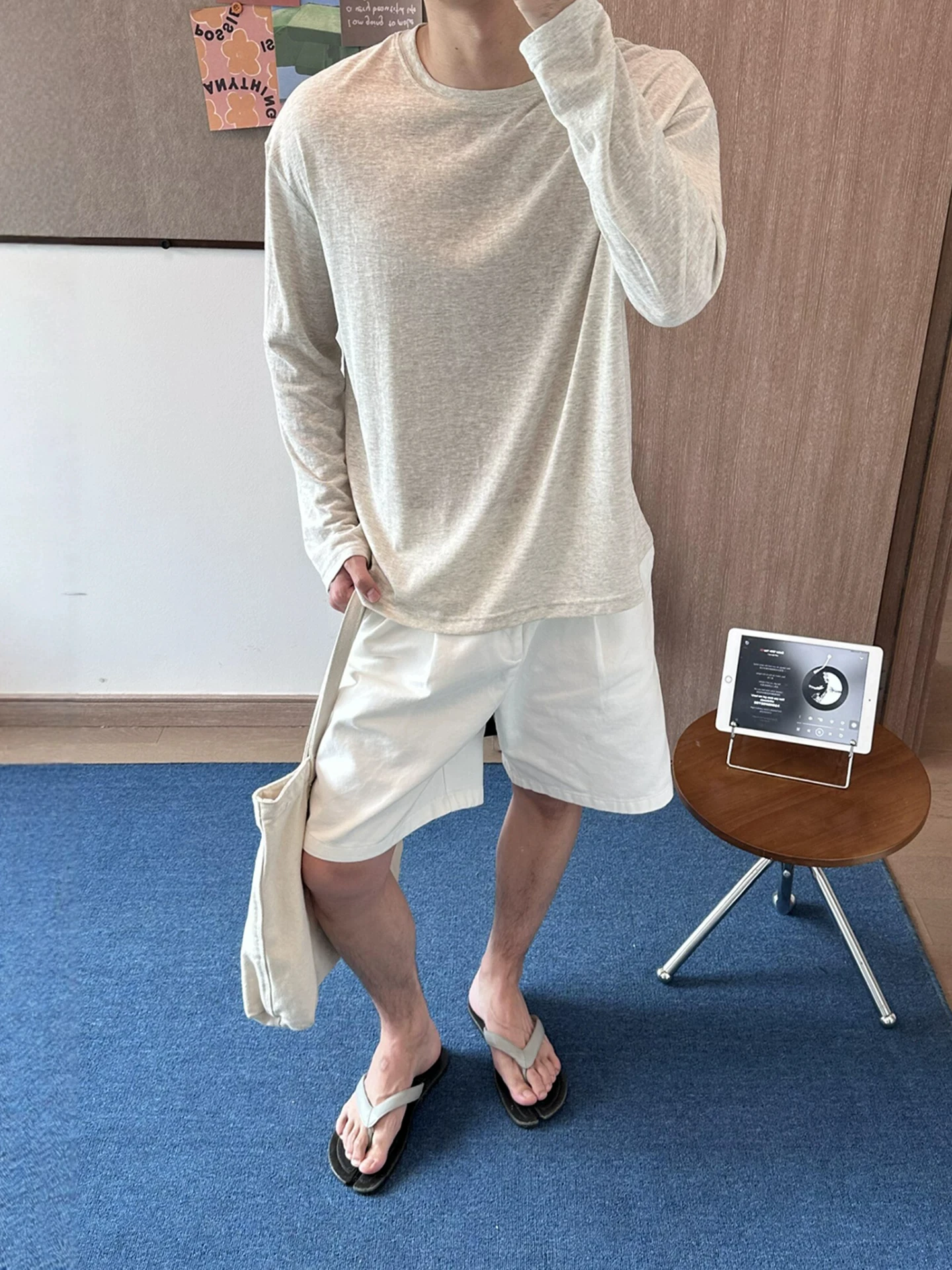 White Ice Silk Sun Protection T-Shirt Men's Women's Lightweight Long Sleeve Loose Fit Breathable Summer Lazy Style Top