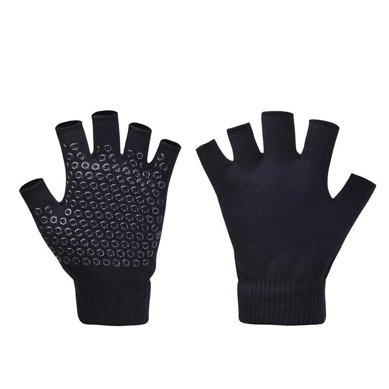 Autum Winter Warm Half-finger Yoga Gloves Pilates Gloves for Women Indoor Fitness Non-slip Open-fingered Gloves Yoga Accessories image 5