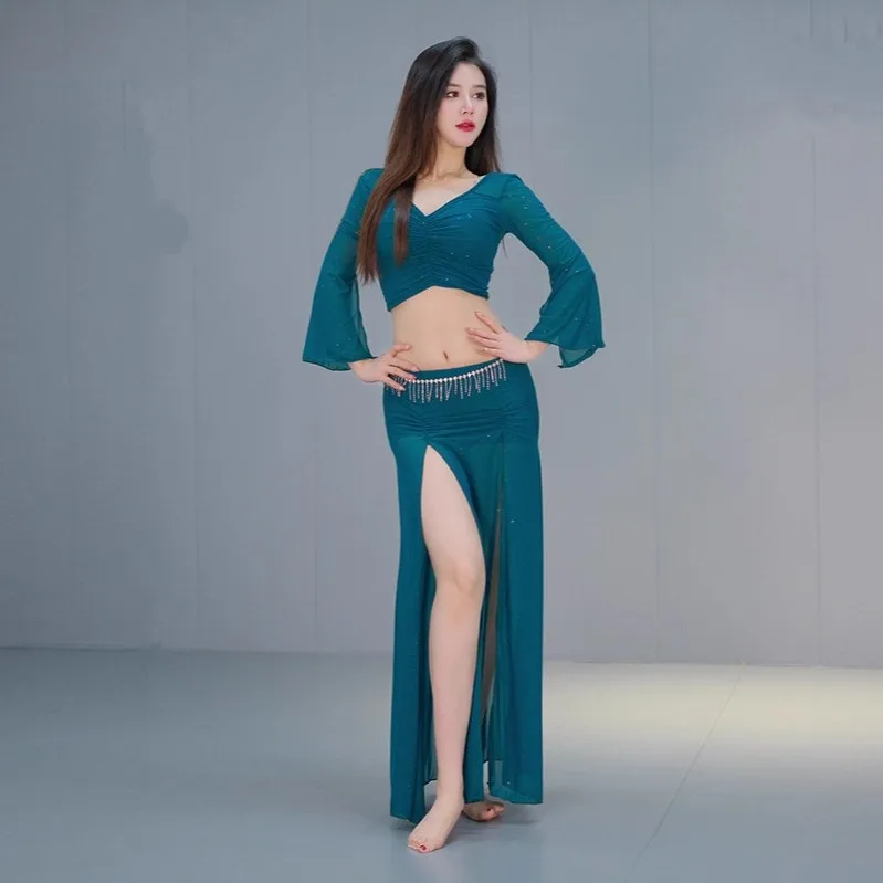 

Autumn Belly Dance Costume Set Oriental Indian Dance Performance Outfit Mesh Clothing