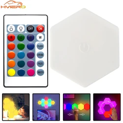 Hexagon Wall Sensing Lamp LED RGB Touch Sensor Honeycomb Light DC 5V Colorful Remote Control Night Decoration For Room Bedroom