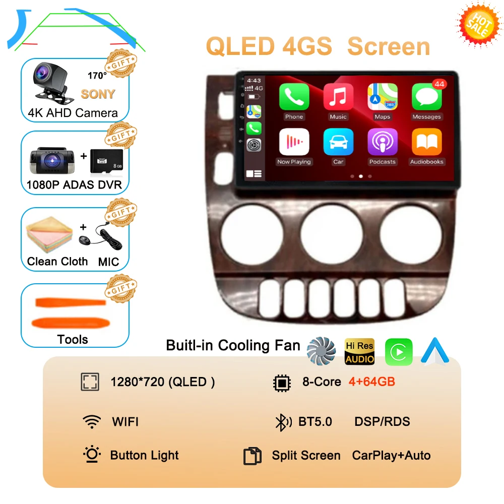 Android 15 Carplay Auto Voor Benz M-Klasse W163 ML 1997 1998 1999 2001 2002 2003 2004 2005 Autoradio multimedia Speler Stereo DSP