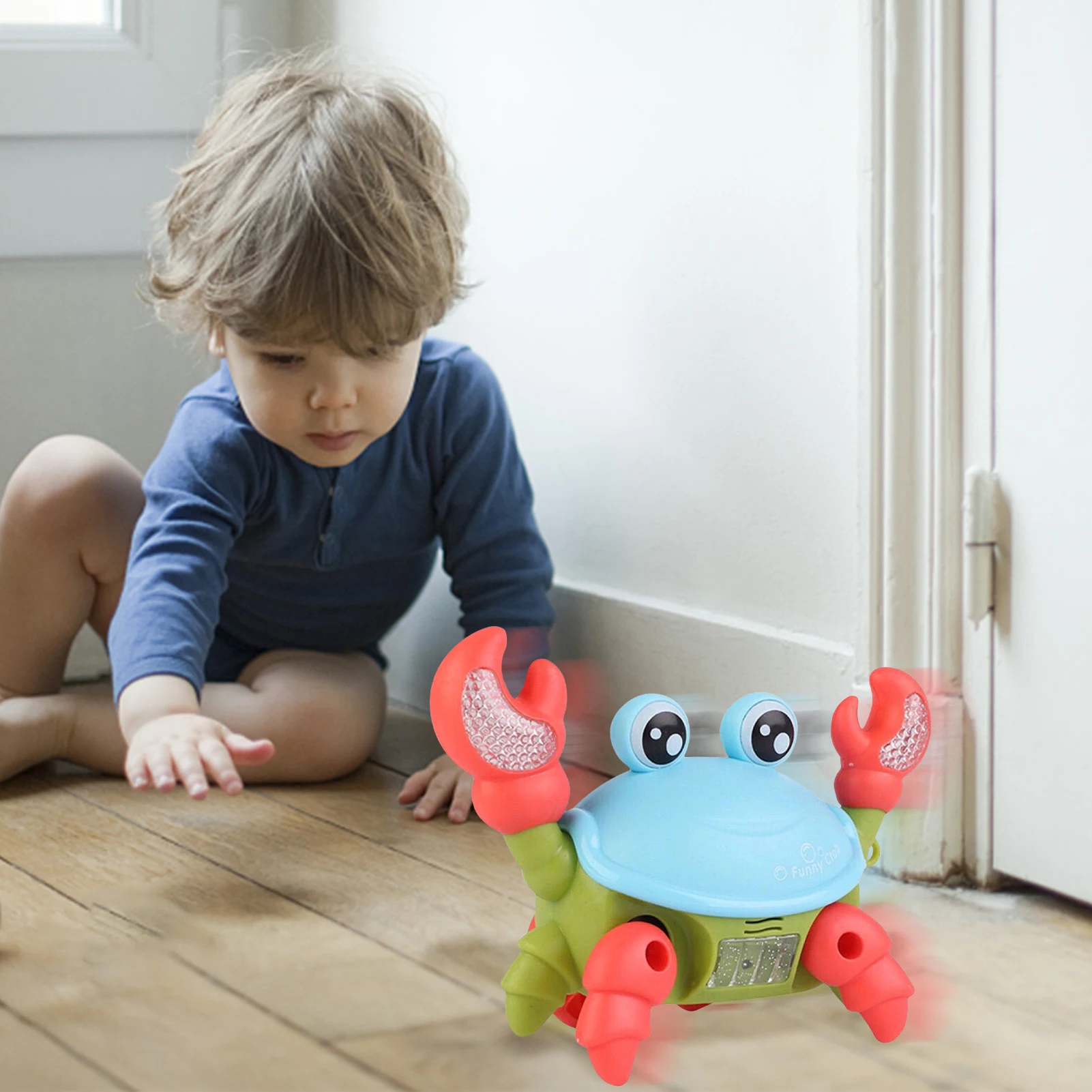 Juguete de baño anfibio para bebé, juguete divertido de cangrejo para gatear, juguetes clásicos de playa para bebé, juguetes de arrastre para bebé, Verano