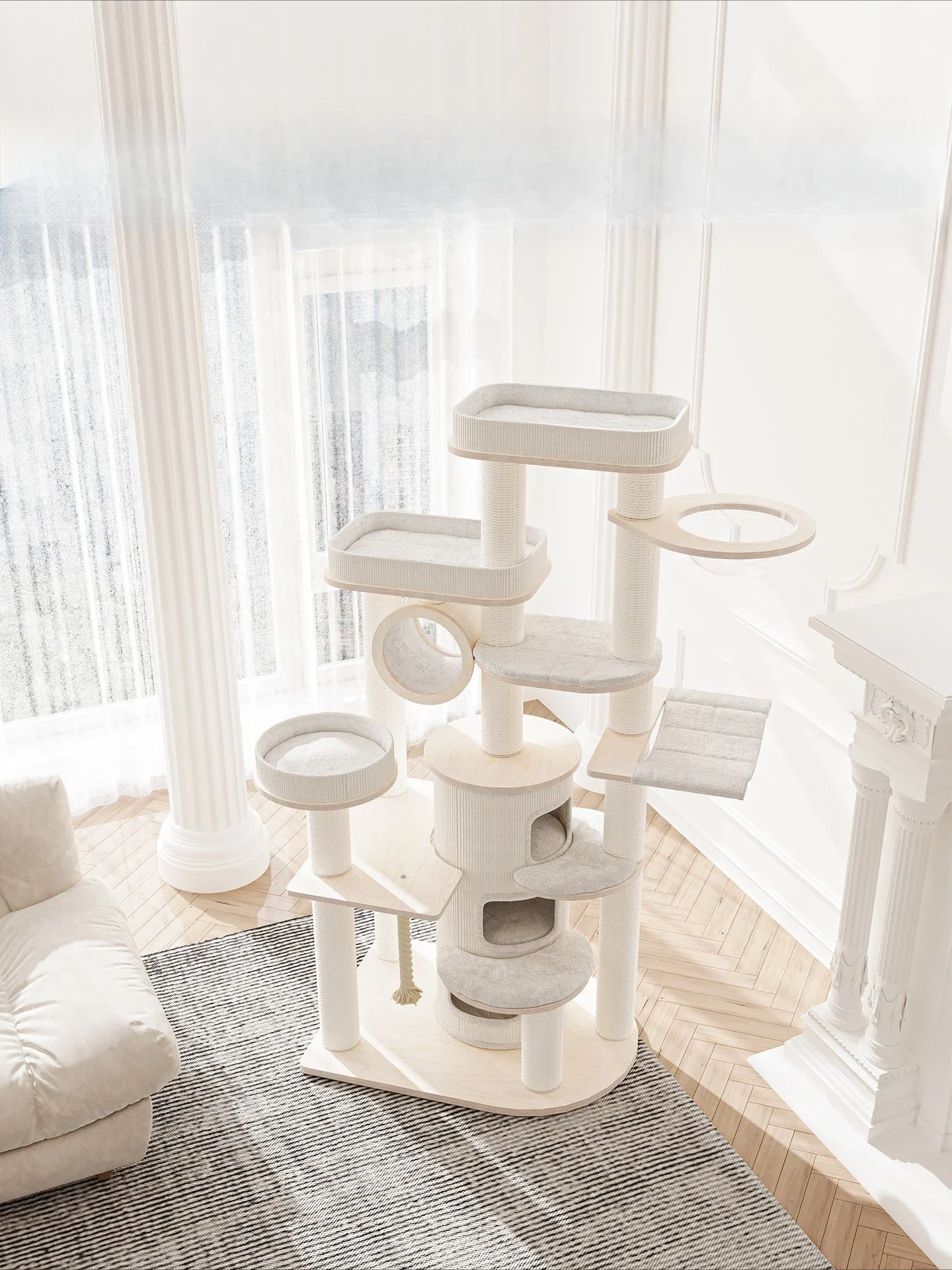 Cat nest cat tree integrated large wooden cat frame solid wood multi-layer