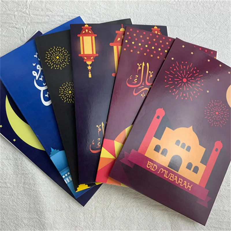 New Eid Al-Fitr Greeting Cards Set Greetings Wishes Include Envelope Stickers Christmas Cards