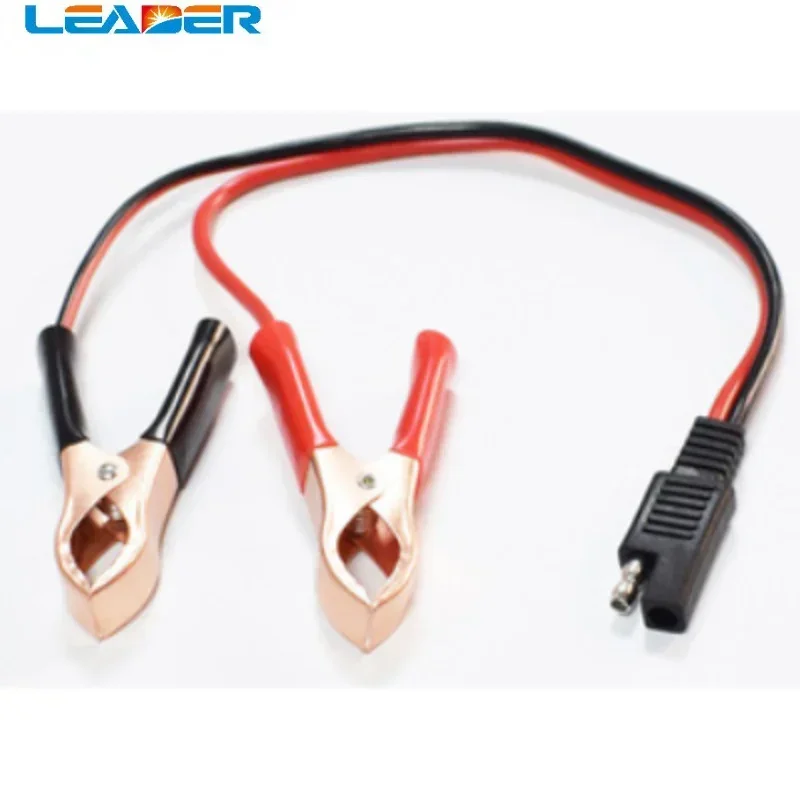 

LEADER SOLAR Free Shopping Car Charger 75mm Copper Plated Crocodile Clip To SAE Plug 14AWG 36cm Crocodile Clip Mainland China