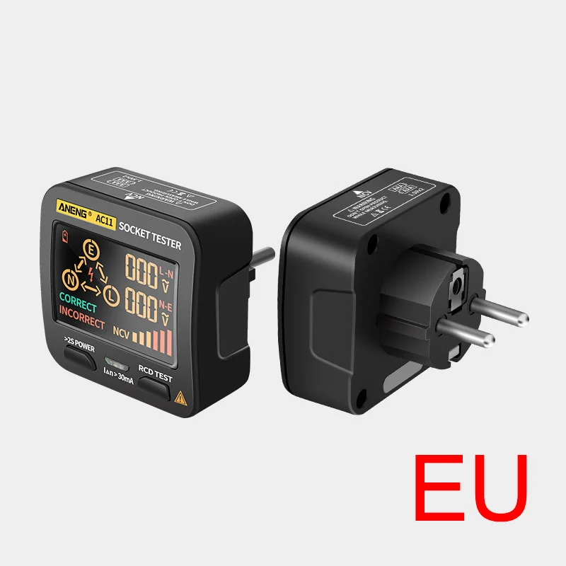 Digitaler steckdosen tester smart lcd steckdosen prüfer ncv tests pannungs detektor eu us uk stecker ground zero line rcd check