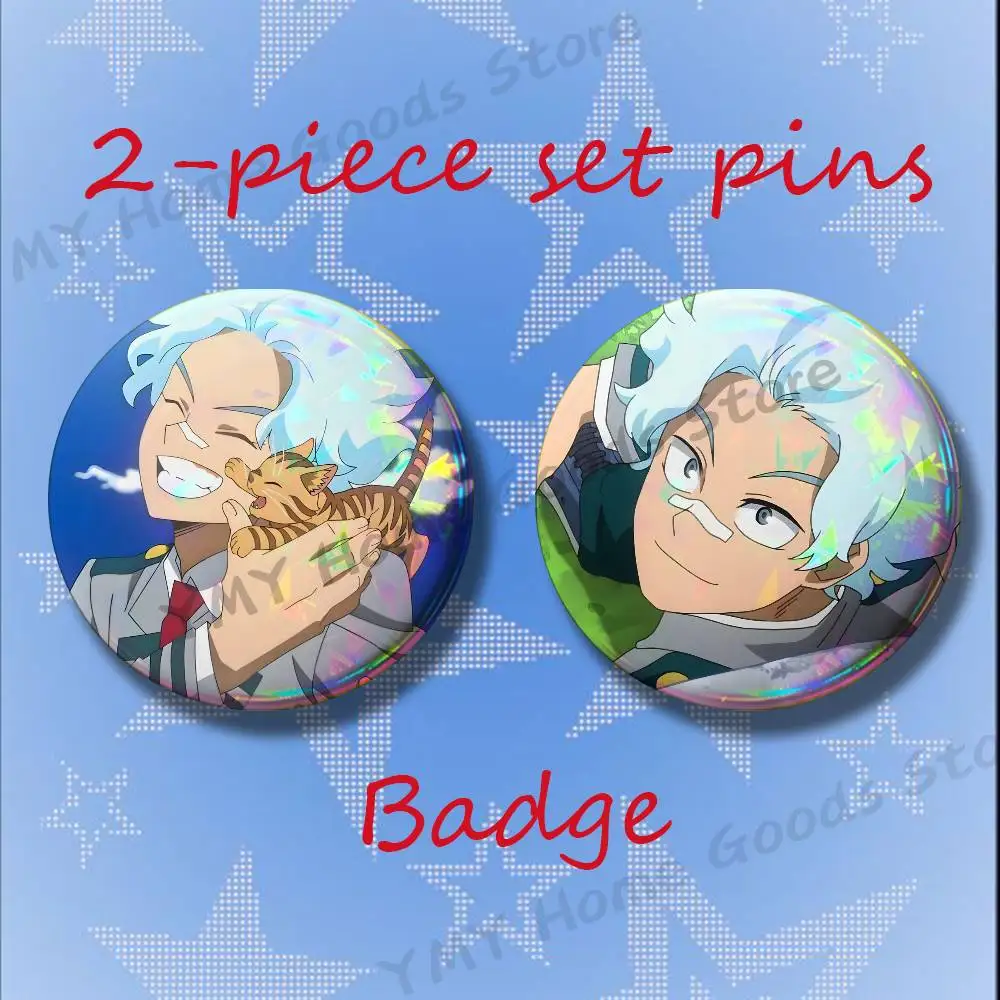 Anime Oboro Tokoyami MHA 2-piece set Free Mix Backpack Clothes Jewelry Accessories Round Badge Collection Gifts