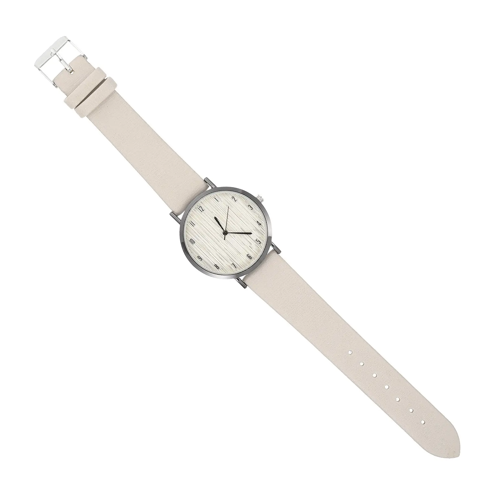 Women Quartz Watch Strap Stylish Simple Classic Wrist Watch Wood Pattern Dial Fashionable Accessory for Daily School