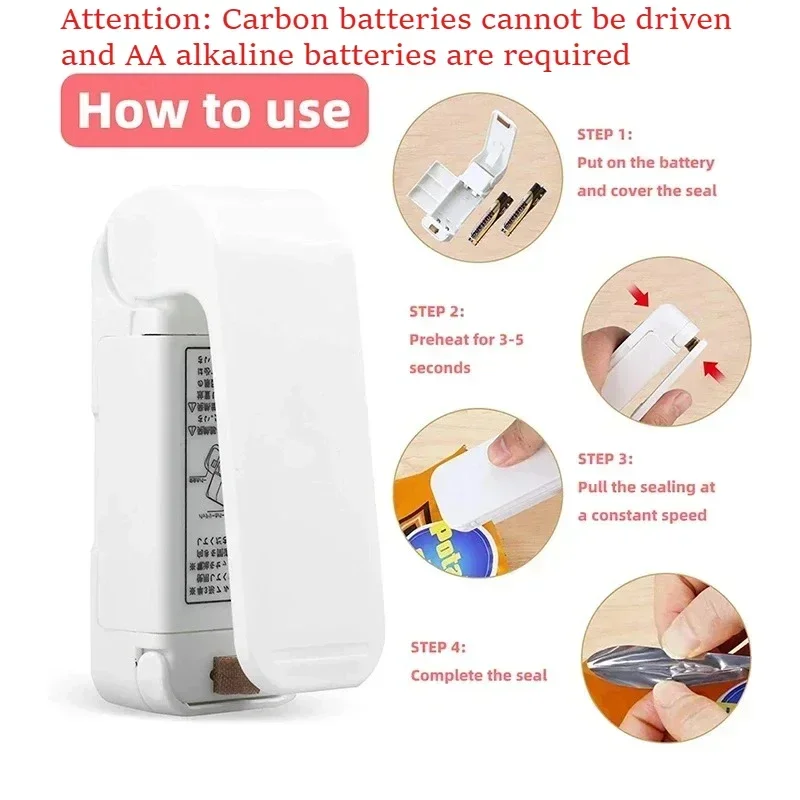 Mini Heat Bag Sealing Machine Package Sealer Thermal Plastic Food Bag Closure Heat Sealer for Kitchen Food Packaging Storage
