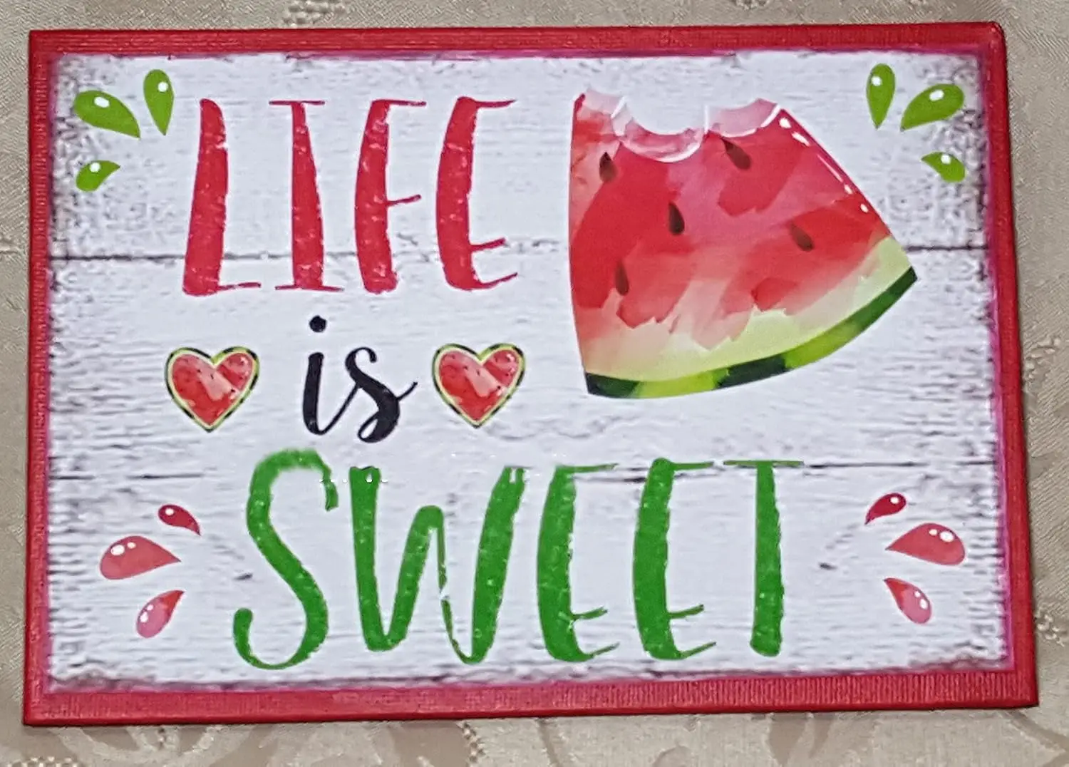 Life is Sweet Watermelon Tin Signs Vuntage Kitchen 8x12 Inch