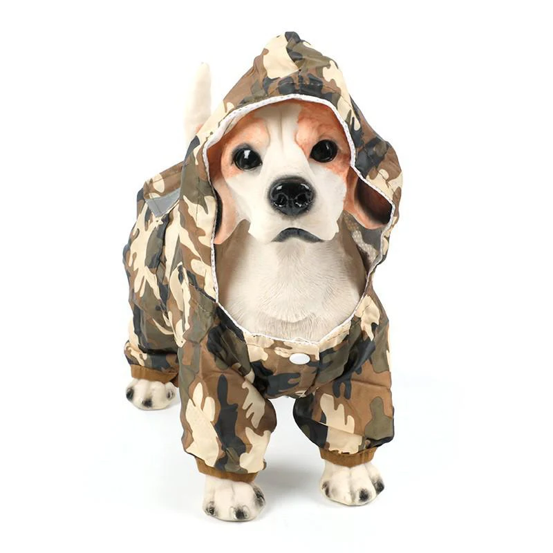 Reflective Dog Raincoat Waterproof Hooded Jumpsuit for Small Middle Large Dogs Double Layered Pet Dog Rain Jacket Pet Supplies