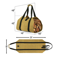 B51C Oxford Cloth Firewood Tote Bag Waterproof Heavy Duty Log Carrier Wood Carrying Bag with Handles for Outdoor Camping Trip