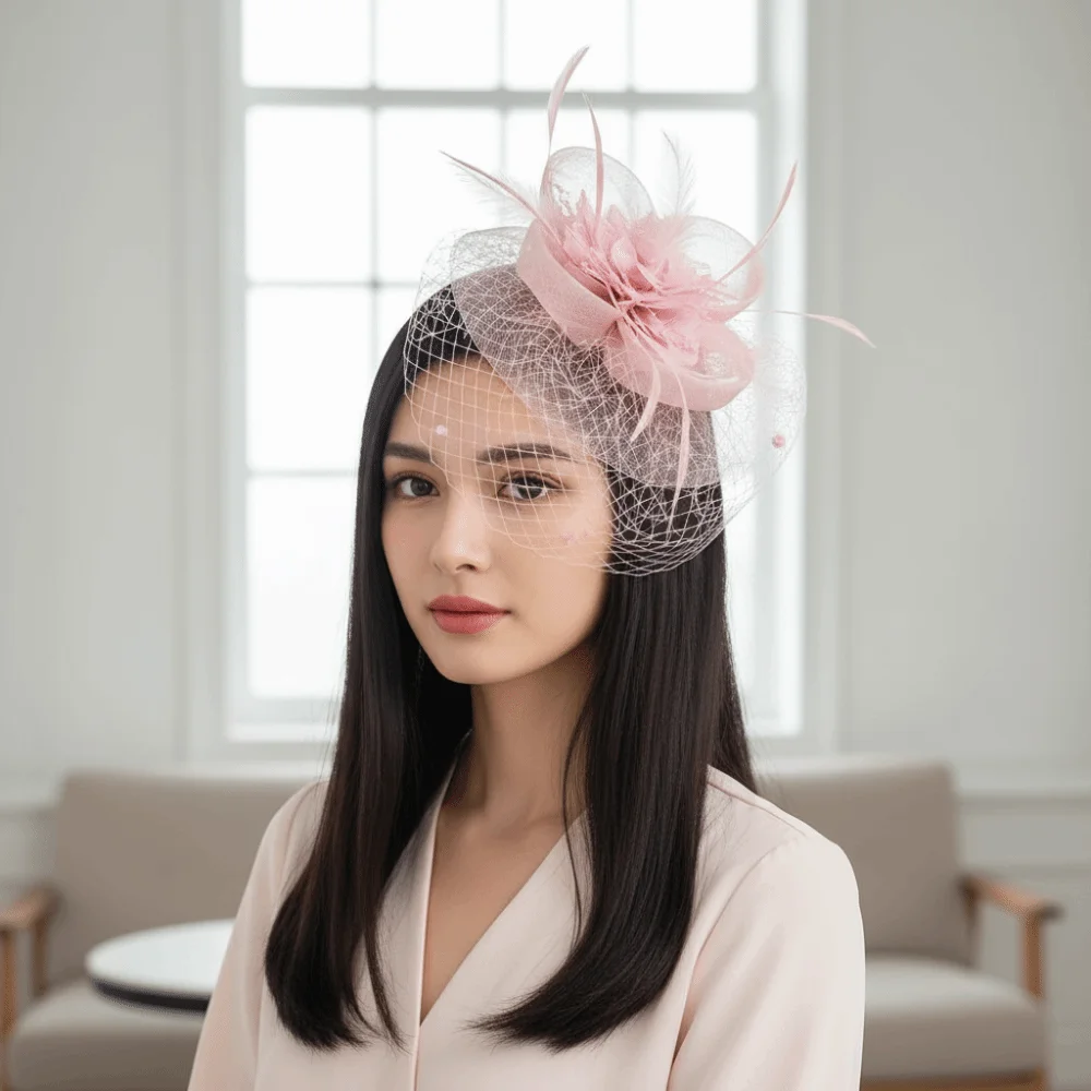 

Цветочная сетка в стиле ретро, заколка для волос, шляпа, украшения для волос, аксессуары из бисера, женские цилиндры, ювелирные изделия, цветок, коктейльная повязка на голову, свадьба