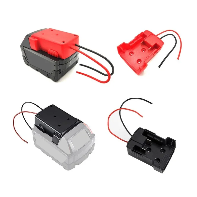 Battery Adapter for Milwaukee 18V Li-Ion Battery Power Wheels Adapter Power Tool Battery Connector 14 Gauge Robotics DIY