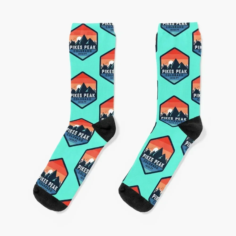 pikes peak mountain colorado mount summit peak Socks hiking crazy tennis Socks Man Women's