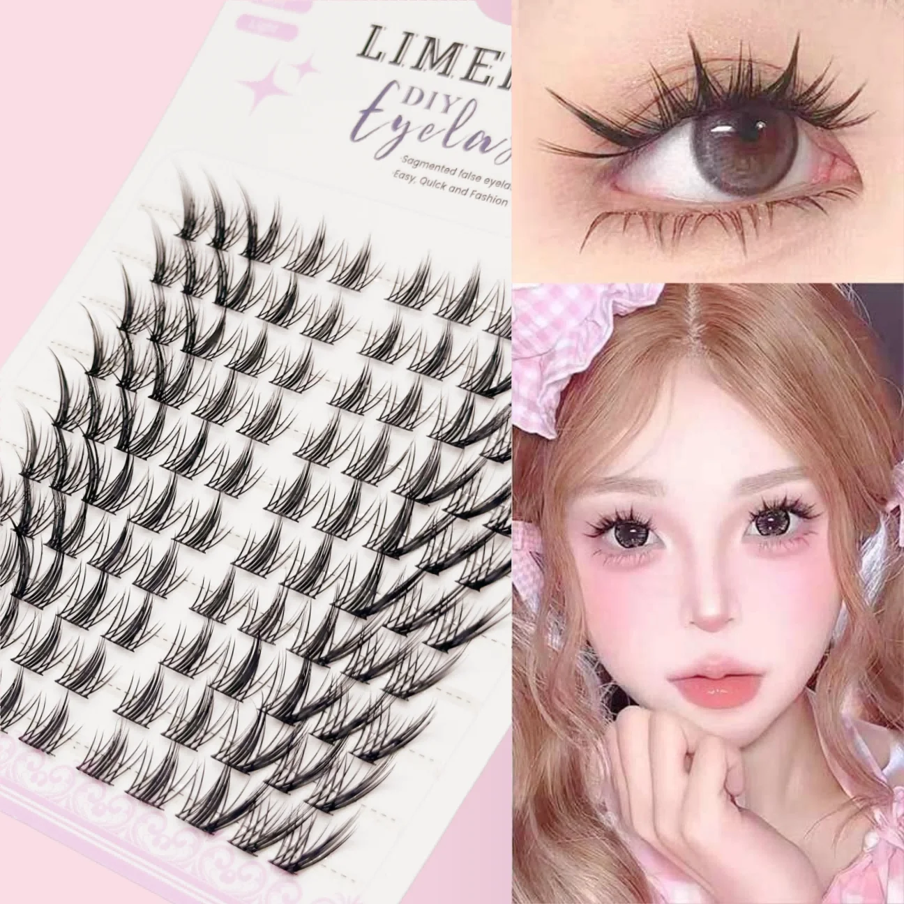 100 Pcs Natural Anime False Eyelashes, 0.07 Thickness, 11-13mm Mixed, Fluffy 3D Volume, Reusable Makeup Tool for All Occasions