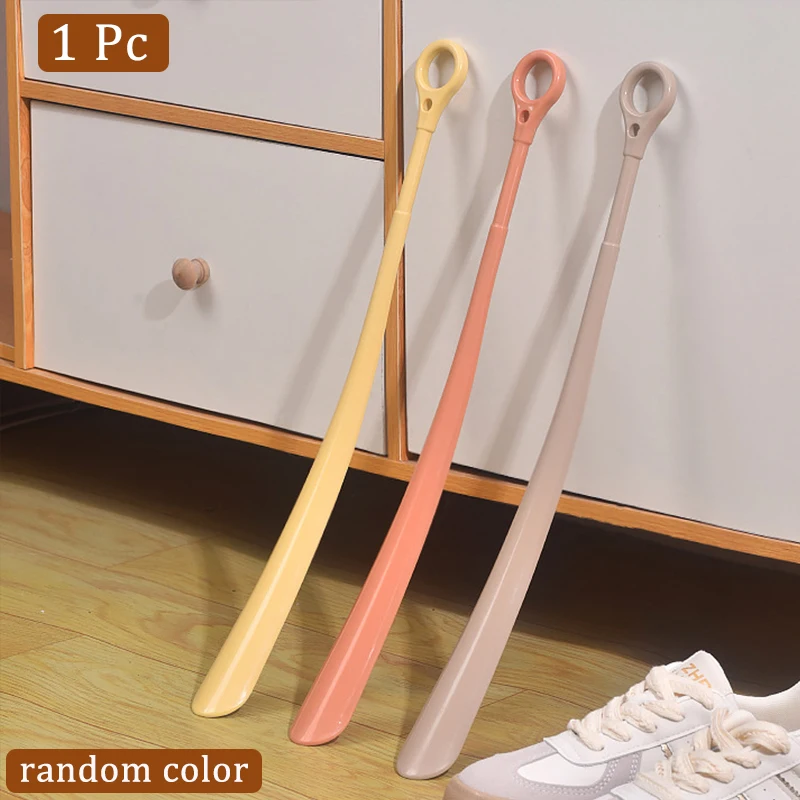 1 ud. Calzador de mango largo de 47 cm con anillo para colgar, para mujeres embarazadas y personas mayores, sin necesidad de agacharse, espátula para calzarse