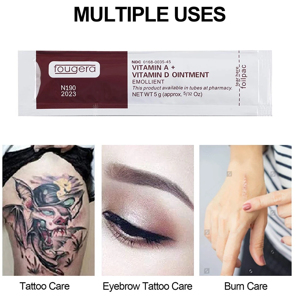 50 Packs Tattoo Repair Gel Microblading Aftercare Ointment Vitamin A&D for Tattoo Makeup Healing