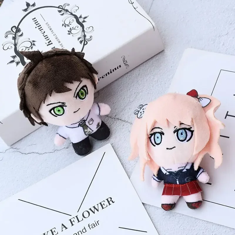 13cm divertente gioco Anime bambole di peluche Dangan Ronpa Komaeda Nagito Hinata Hajime enosilima Junko peluche borsa per bambole portachiavi regali