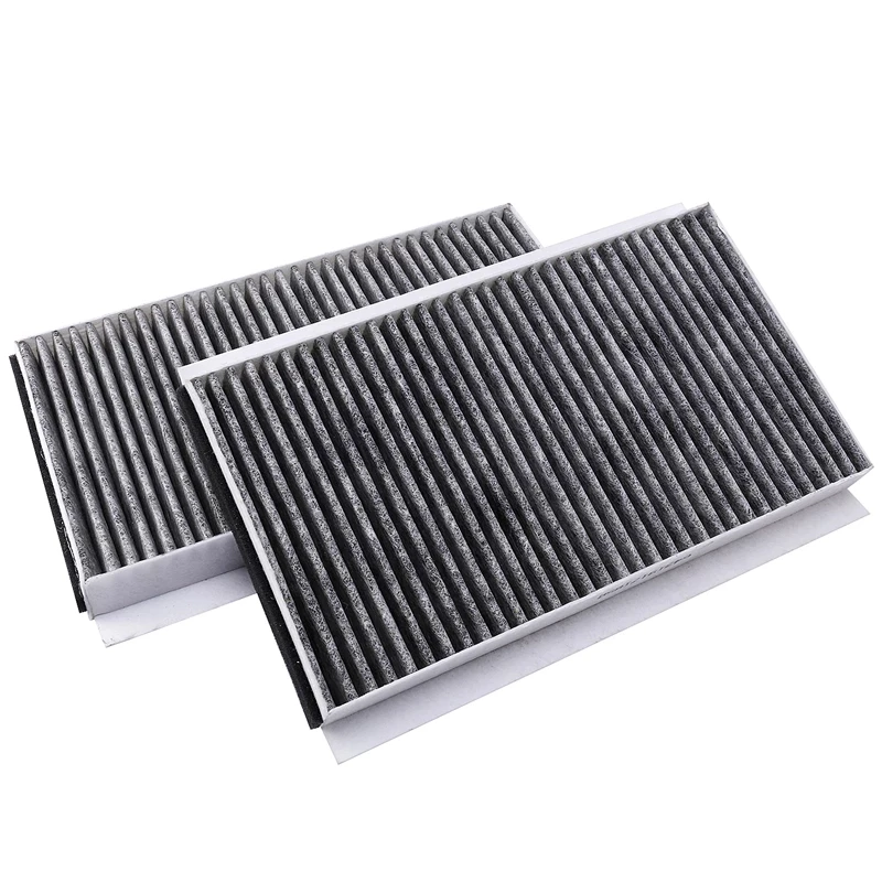 2Pcs Cabin Air Filter Activated Charcoal 64319171858 64316935823 For 2007-2010 BMW 5 6 E60 E61 E63 E64 520D 523I 525I 530D 535D