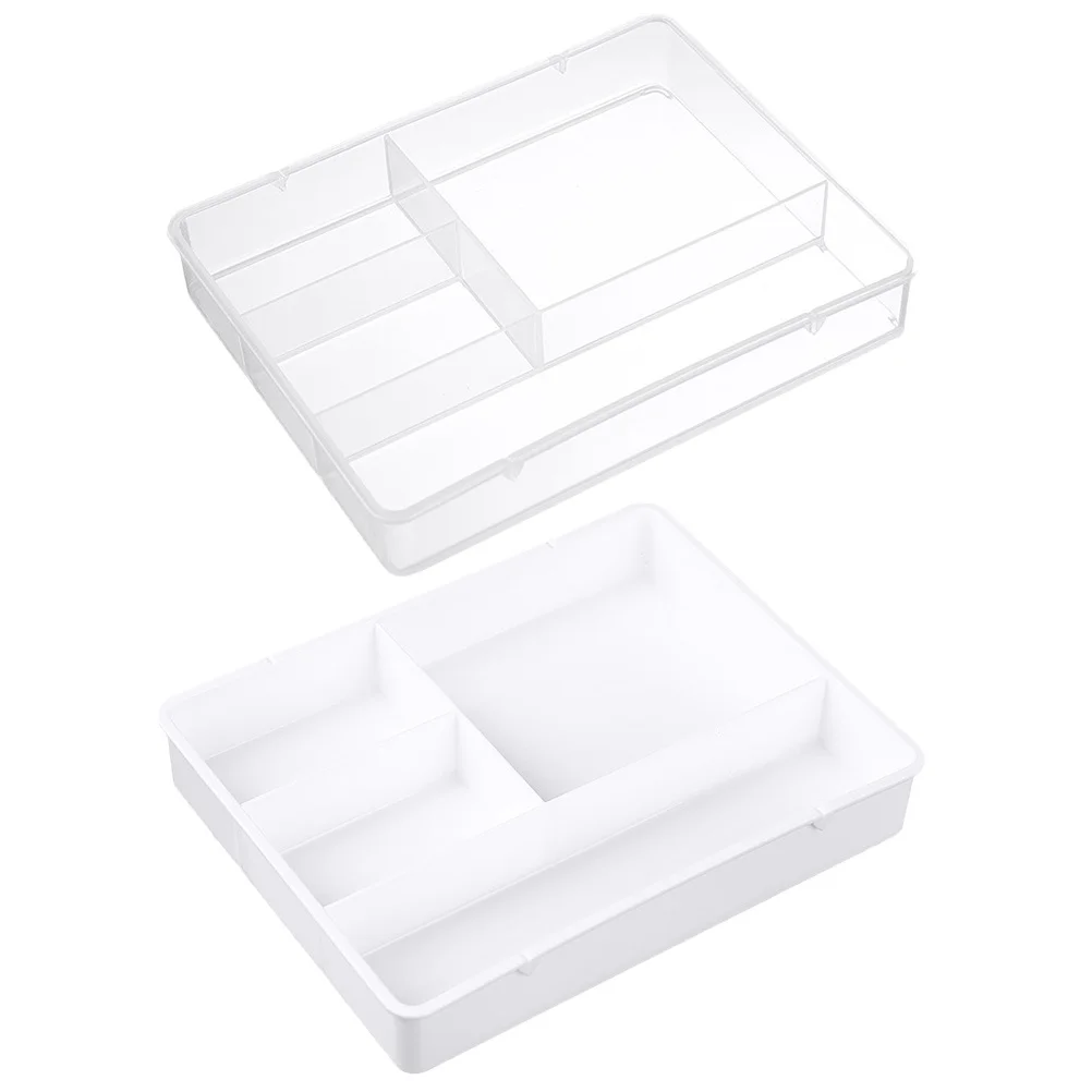 2Pcs Desktop Drawer Organizer Multi-Grid Storage Box for Makeup Skincare Products Pens Stationery Desk Organizing Box Vanity