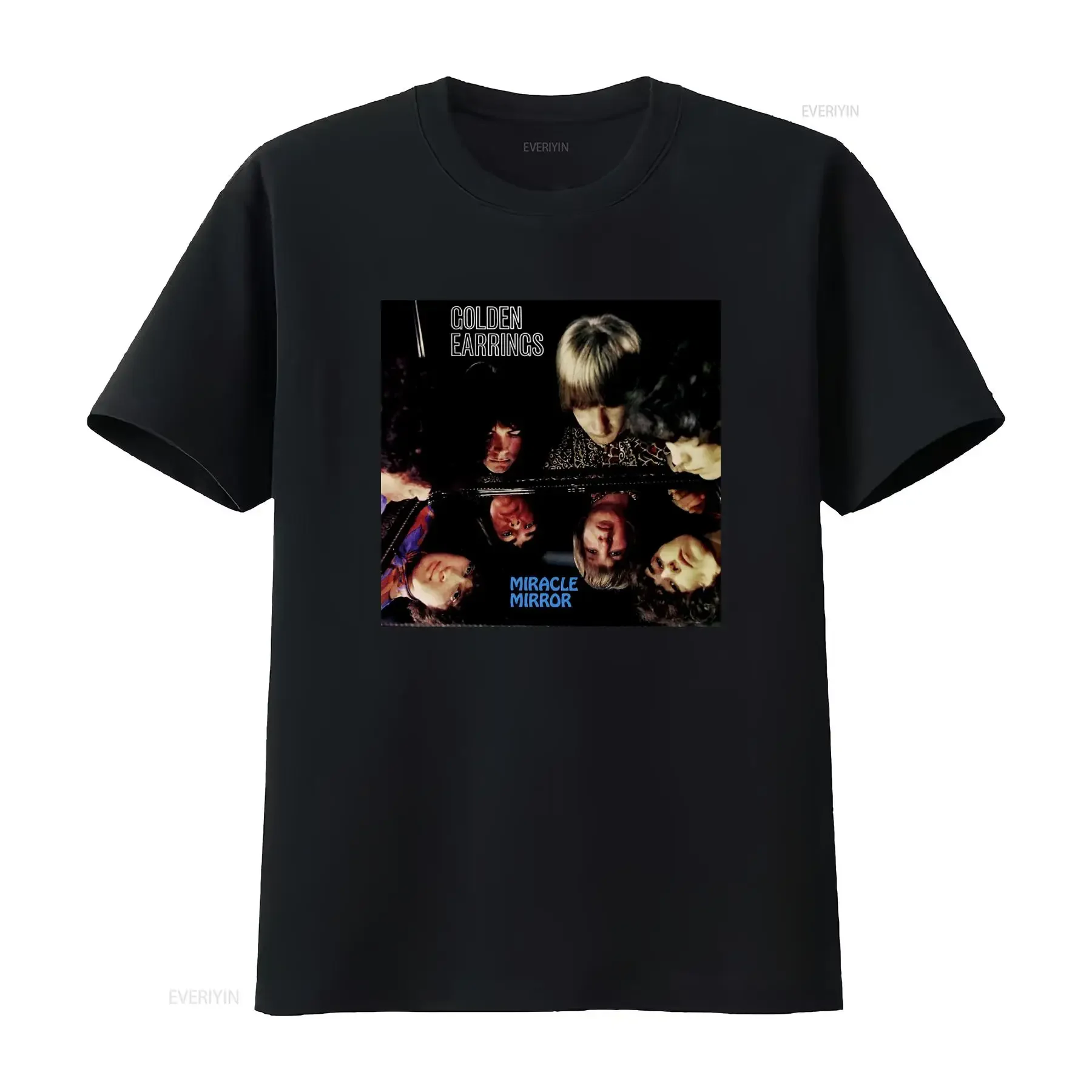Golden Earring Miracle Mirror Album Design Cotton T shirt Retro Rock Band Print for Music Lovers vintage Washed Breathable