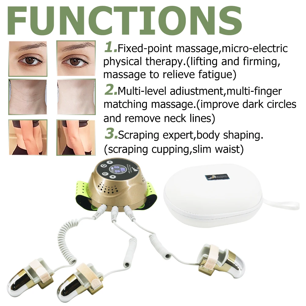 Masseur gravitationnel pour le corps, Lifting du visage, Relaxation du corps, microcourant, doigt doré, EMS, Instrument de beauté du visage