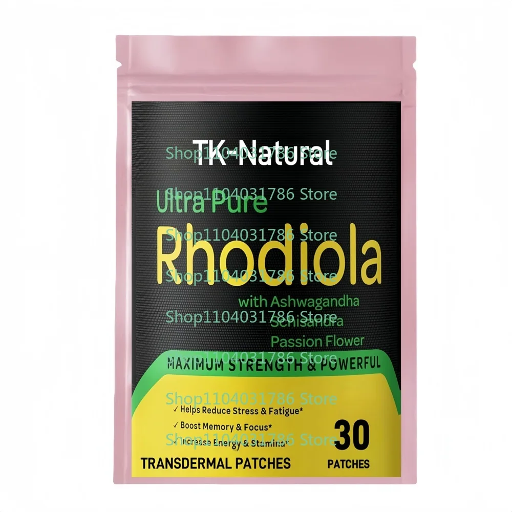 

30 Patches Rhodiola Rosea Transdermal Patches with Ashwagandha Shisandra Passion Flower Support Heart & Blood Vessels Health