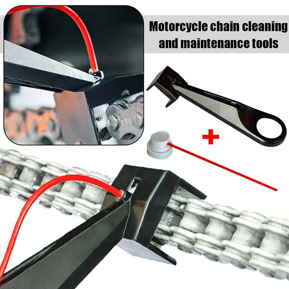 Motorcycle Chain Lube Oiler Tool Gear Applicator Mess-Free Chains Wax Chain Cleaner Attachment Motorcycle Chain Oiler Spray