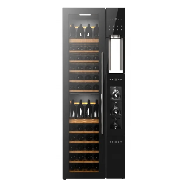 Built in 64 Bottles Wine Cellar Cooler Refrigerator Fridge and Wine Dispenser Deposit