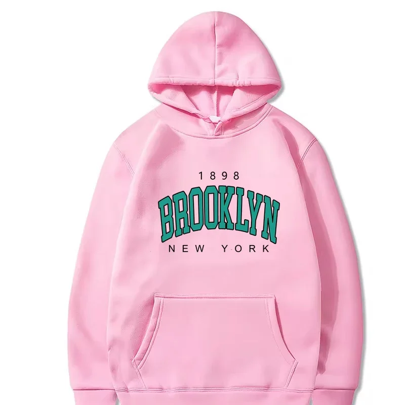 Brooklyn Hoodie Fashion Hoodie Loose Hip Hop Hoodies Women Letter Fleece Sweatshirts Pullover New York Sweats Sport Clothing