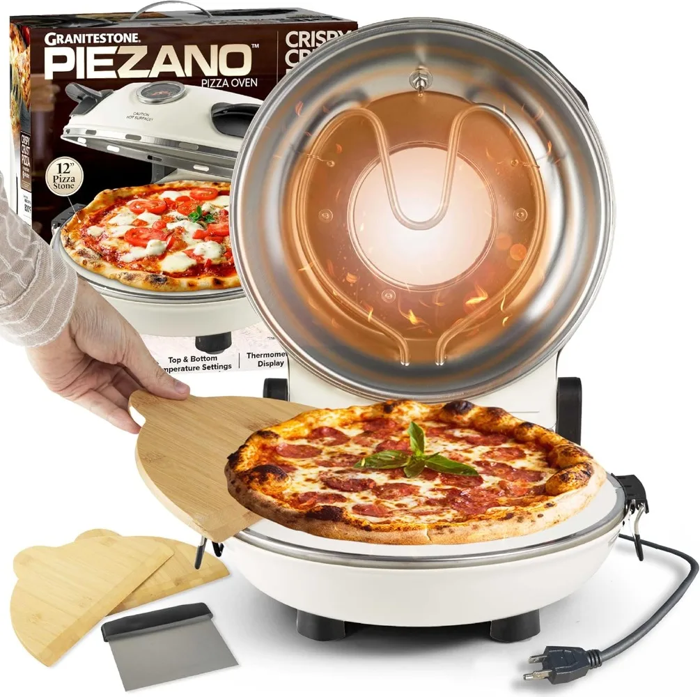 Crispy Crust Pizza Oven by Granitestone – Electric Pizza Oven Indoor Portable,Heats up to 800˚F for Stone Baked Pizza