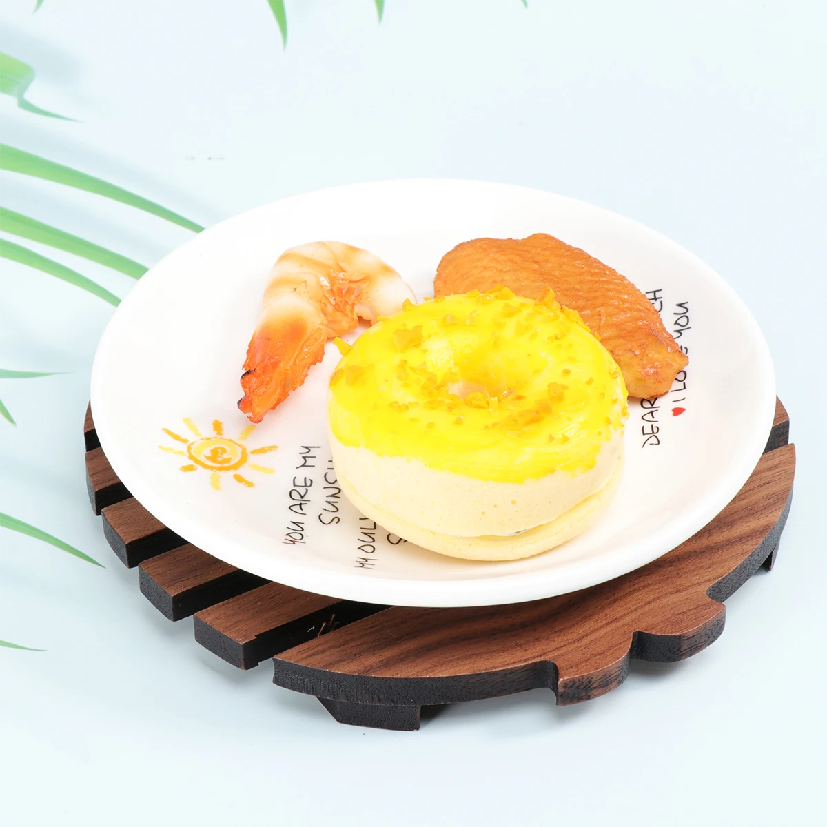 

Wooden Placemat Eco Friendly Non Slip Pot Holder Coaster Heat Resistance Bamboo Household Mat Fish Shape Simple Clean Home Tea