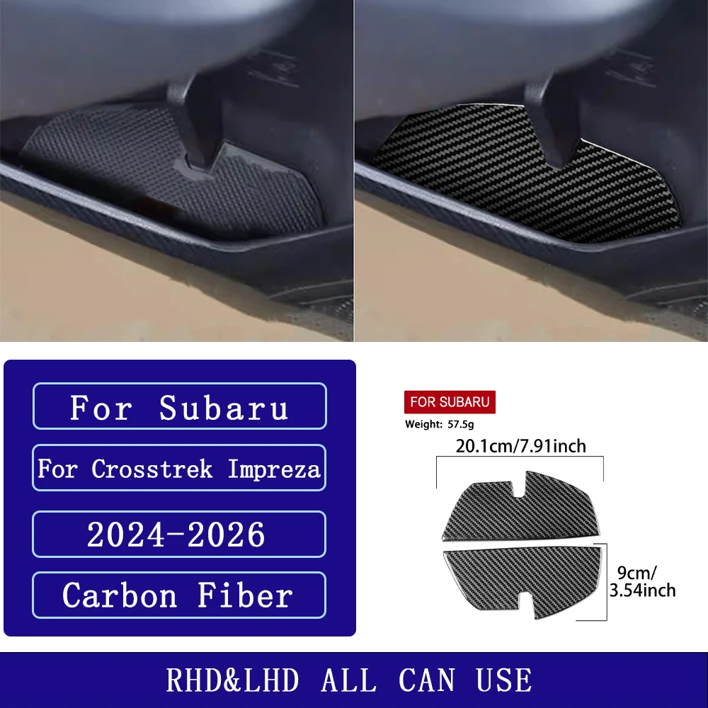 For Subaru Impreza Crosstrek 2024-2026 Carbon Fiber Rear Door Cup Holder Mat Panel Car Accessories Interior Decorative Stickers