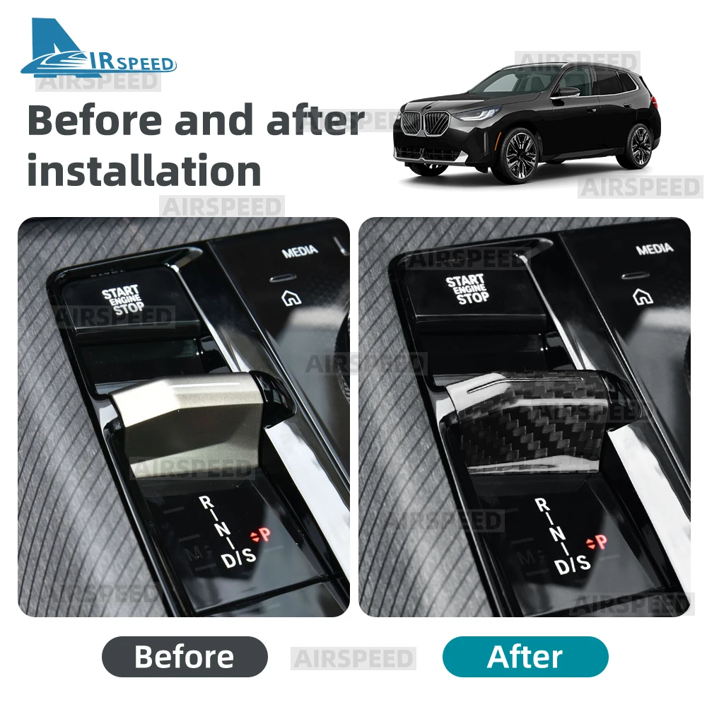 ألياف الكربون الجافة الصلبة الحقيقية لسيارات BMW X3 G45 M3 G80 2025 IX i20 2021-2025 i5 G60 5 Series G60 2024 2025 مقبض ناقل حركة السيارة