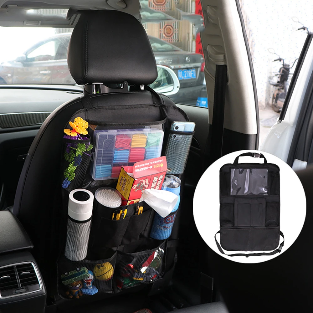 

Car Seat Back Storage Bag Large Capacity Classified Storage Anti-Kick Pad with Touch Screen Tablet Holder Car Interior Supplies