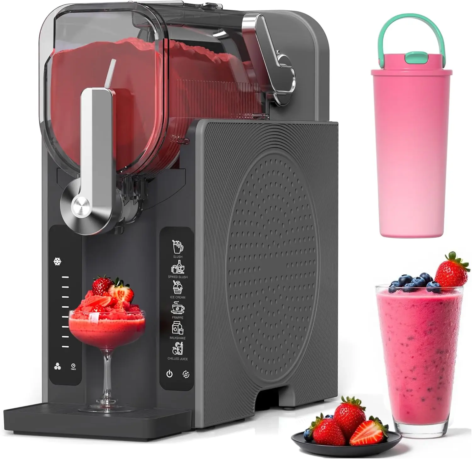 Máquina para Hacer Granizados Caseros, Máquina para Helado Suave y Margaritas con Autolimpieza, 6 Ajustes Preestablecidos para Bebidas