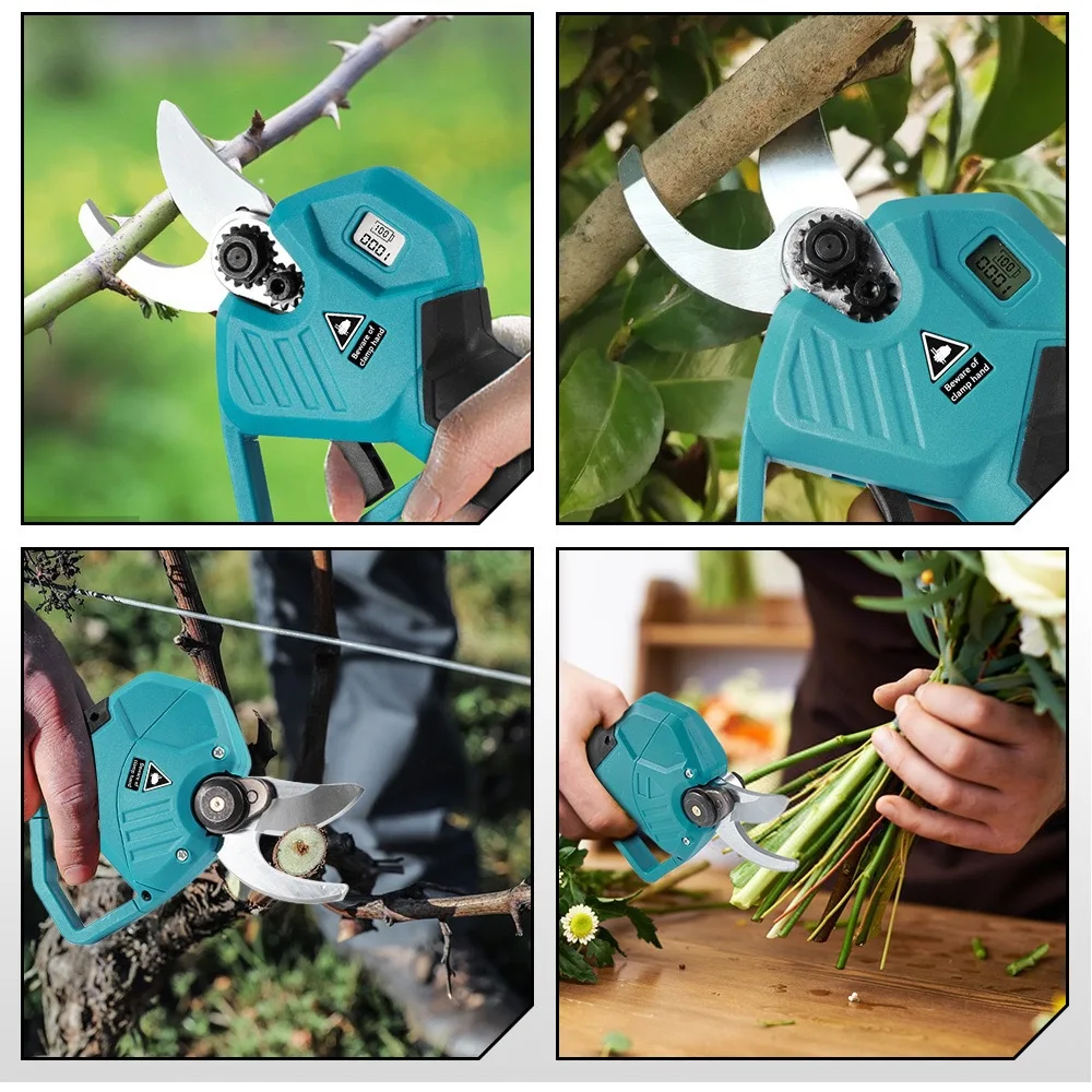 30 مللي متر فرش اللاسلكي المقلم الكهربائي تشذيب القص كفاءة شجرة الفاكهة بونساي تشذيب فروع القاطع لماكيتا