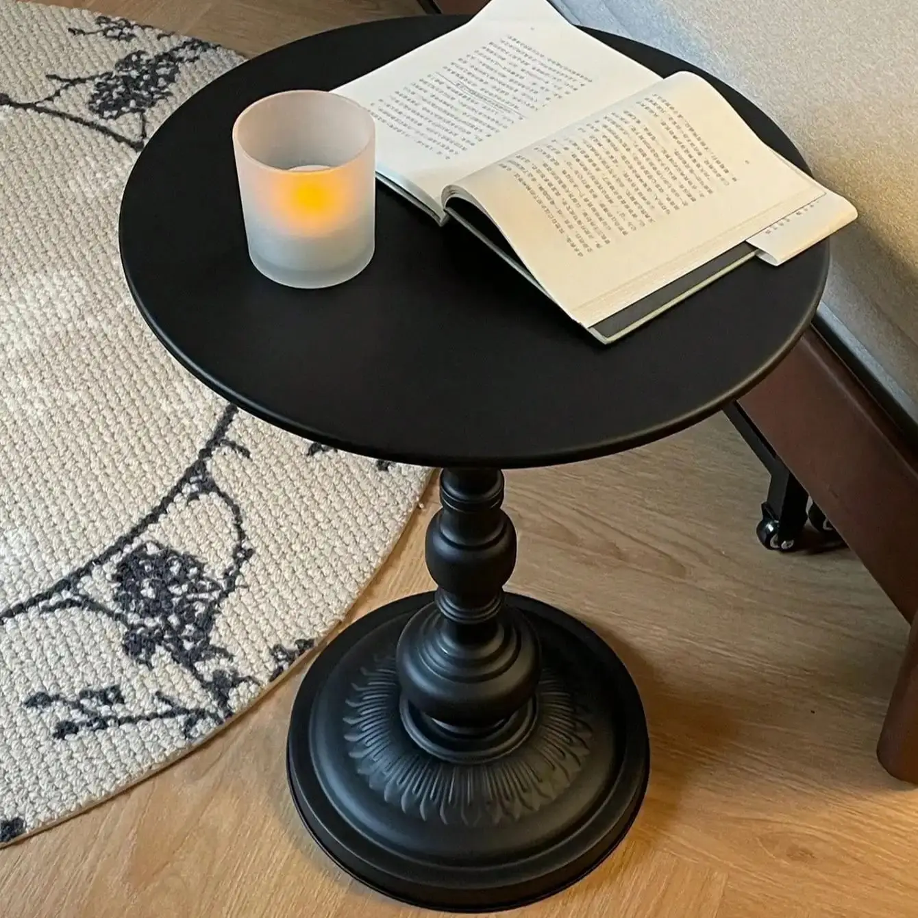 Nordic Coffee Table Sofa Side Table Vintage Metal Corner Round Table Bedside Reading Desk Furniture