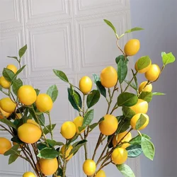 Artificial Lemon Branch Decorations High Simulation Vivid Lemon Farmhouse Style Home Decor for Living Room